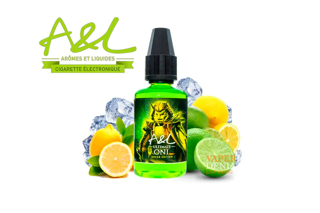 El Ultimate Oni Green Edition 30ml- Aroma A&L te sorprenderá por su increíble y refrescante sabor a polo de lima-limón.