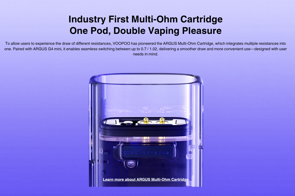 Voopoo Argus G4 Mini 1650mAh | Pod Compacto de 30W Compatible con Pods Argus - Imagen 9
