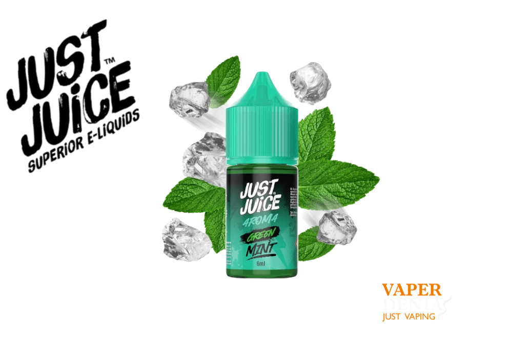 Descubre Just Juice Mint Range Green Longfill 6ml, un aroma concentrado de menta verde con un intenso toque helado. Formato 6ml en botella de 30ml.