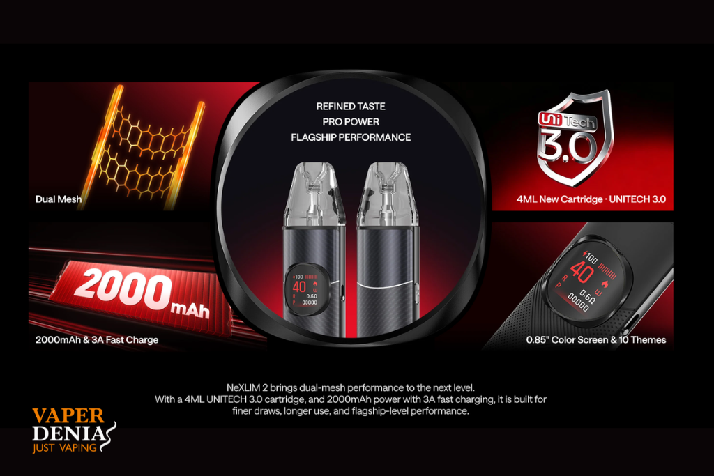 Oxva Nexlim 2 Pod Kit 2000mAh 40W | Carga Rápida 3A y Pantalla a Color - Imagen 3